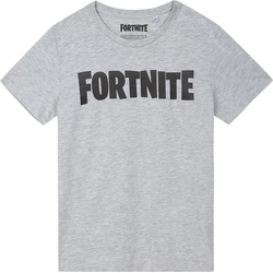 Fortnite Print-Shirt Fortnite T-Shirt grau meliert Kinder Jugendliche + Erwachsene Gr. 140 152 164 XS S M S