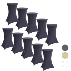10x Stehtischhusse 60 cm Farbe nach Auswahl Husse Partytisch Bistrotisch Tisc... Grau