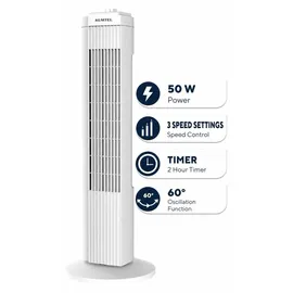 Opviq Kumtel Standventilator 74,5 cm Standventilator Weiß