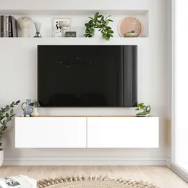 [en.casa] Lapinlahti TV-Lowboard 140 x 29,5 x 31,5 cm Weiß Holz