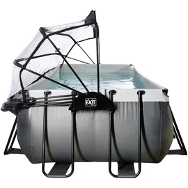 EXIT TOYS Black Leather Pool Set 540 x 250 x 122 cm inkl. Sandfilterpumpe und Abdeckung