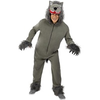 Funidelia | Wolf Kostüm grau für Herren und Damen Tiere, Werwolf, Böse Wolf - Kostüm für Erwachsene & Verkleidung für Partys, Karneval & Halloween - Größe S - M - Grau/Silber