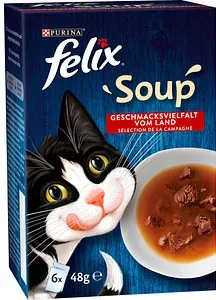 felix® Katzen-Nassfutter Soup Geschmacksvielfalt aus dem Wasser 6x 48,0 g