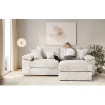 Home Affaire Ecksofa HOME AFFAIRE "Soft&Cosy XL L-Form, B: 246 cm - OTTO. Verlässliche Qualität.", beige (cream), B:246cm T:187cm, 100% Polyester, Sofas, Ecksofa, Mega-Sofa, Cord oder Chenille-Struktur, mit Federkern & 4 Zierkissen, Topseller