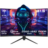 KTC Gaming Monitor 32 Zoll Curved, 180Hz, QHD 2K 2560 x 1440p, 1ms, HDR10, Freesync & G-sync, VA 1500R PC Bildschirm, 125% sRGB, Blaulicht Reduktion, VESA, DP 1.4 180Hz, HDMI 2.0 144Hz, USB, H32S17