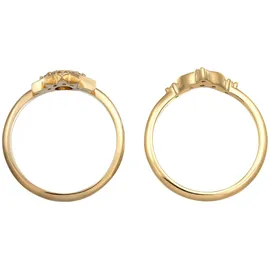 Elli Ring-Set Mond Sonne Zirkonia 2er Set 925 Sterling Silber vergoldet goldfarben 56
