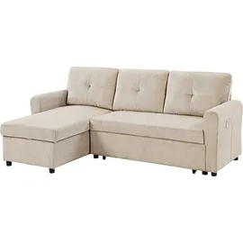 Atlantic Home Collection Eckcouch Schlafsofa 2-Sitzer Beige