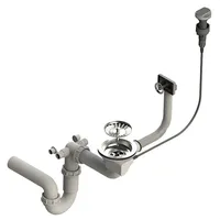 Faizee Möbel Automatischer Siphon mit Überlauf  für Granitspülen  Silber