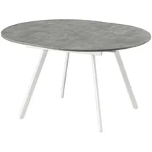 B&D home Esstisch Grau, weiß, Holzwerkstoff, Rund, 120x76x120 cm, Esszimmer, Tische, Esstische