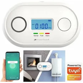 VisorTech WLAN-Kohlenmonoxid-Melder, LCD-Display, App, 85dB, gem. DIN EN 50291-1