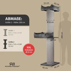 lycce FRIEDA Kratztonne 200 cm grau