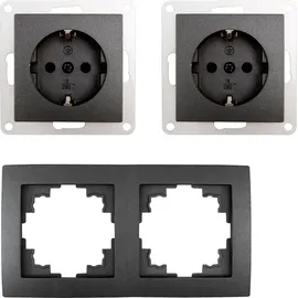 McPower Steckdosen Set McPower Flair Beginner 2S 3-teilig anthrazit - Grau