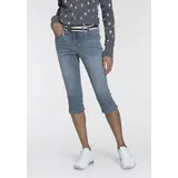 KangaROOS Caprijeans CAPRI-JEANS mit Gürtel (Set, mit abnehmbarem Gürtel) Skinny Fit, mit Schlitz, normale Leibhöhe blau 38