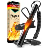 Der Feuerstahl Outdoor XXL I Mächtiger Feuerstein + Paracord Set, Extrem starker Funkenflug + Notfallpfeife, Magnesium Feuerstarter, Feuerstein Survival, Survival Ausrüstung, Outdoor Zubehör Survival