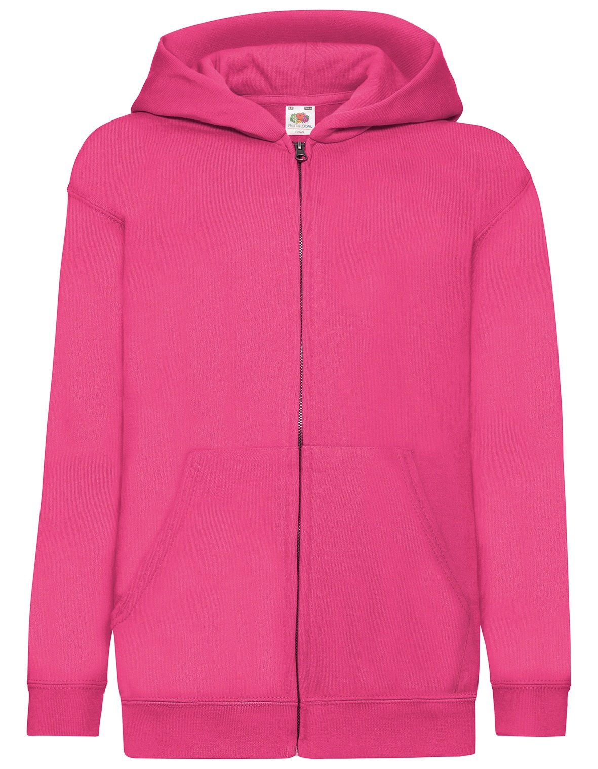 Fruit of the Loom KIDS CLASSIC HOODED SWEAT JACKET - Unisex Kinder Kapuzen Sweat-jacke, fuchsia, 116