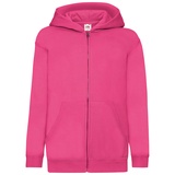 Fruit of the Loom KIDS CLASSIC HOODED SWEAT JACKET - Unisex Kinder Kapuzen Sweat-jacke, fuchsia, 116