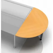 Hammerbacher Anbautisch 160x80cm 2xViertelkreis/Fuß Buche/Graphit