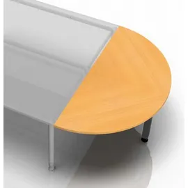 Hammerbacher Anbautisch 160x80cm 2xViertelkreis/Fuß Buche/Graphit