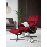 Stressless Relaxsessel STRESSLESS Reno Sessel Gr. ROHLEDER Stoff Q2 FARON, Cross Base Wenge, Rela x funktion-Drehfunktion-PlusTMSystem-Gleitsystem-BalanceAdaptTM, B/H/T: 83 cm x 100 cm x 76 cm, rot (red q2 faron) Lesesessel und Relaxsessel