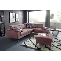 Ecksofa SIT & MORE "Percy L-Form", lila (flieder), B:270cm H:80cm T:235cm, Sofas, Ecksofa, 15 cm Fußhöhe, Sitztiefenverstellung, wahlweise in 2 Fußfarben