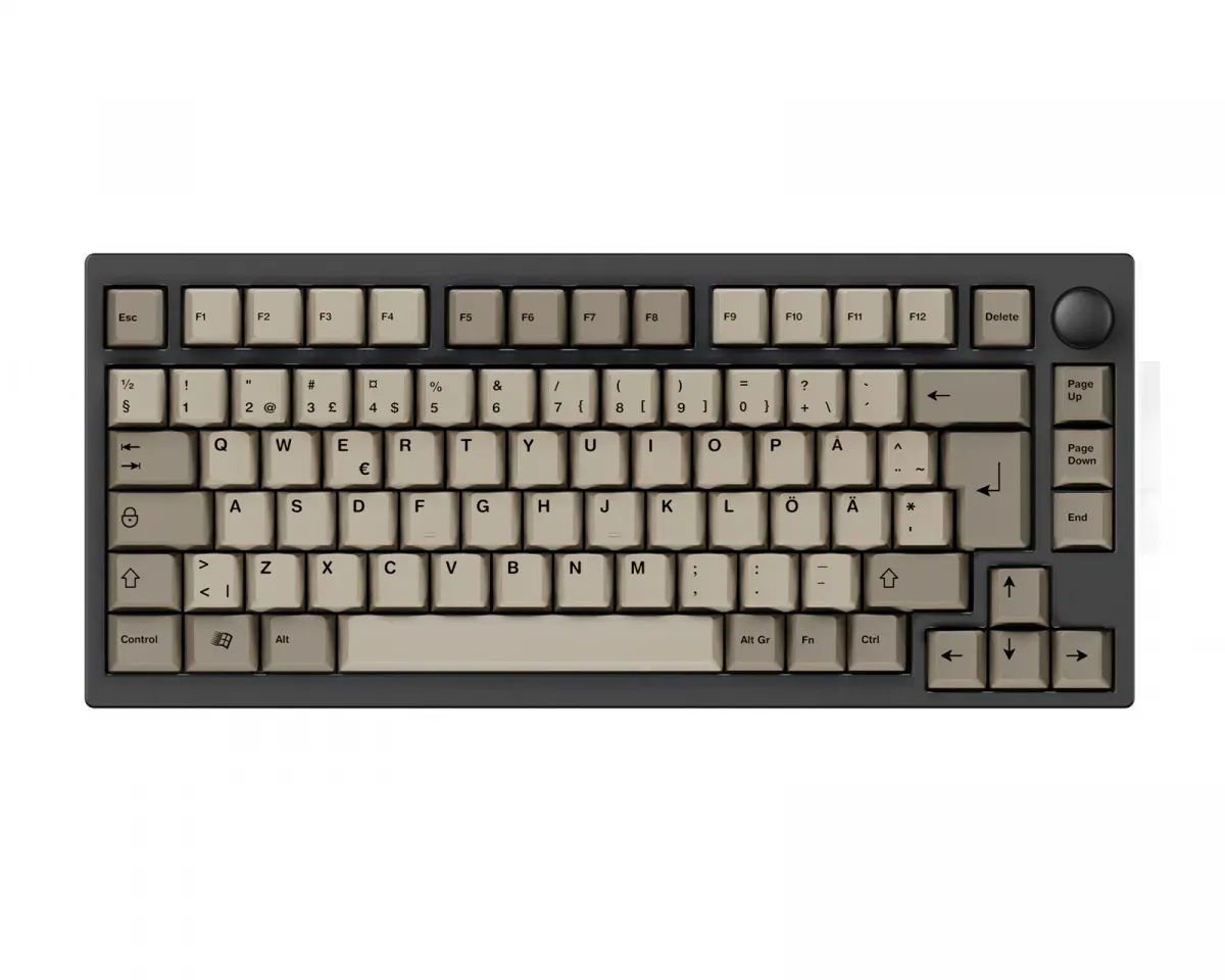 Lemokey Lemokey P1 Pro QMK 75% - Carbon Black - WS Morandi - Retro 101 Keycap