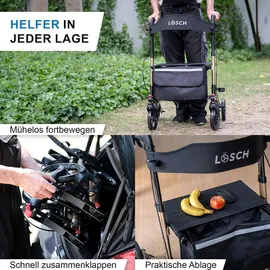 lösch reha Rollator TABAS Mobility faltbar und leicht mit Sitz Champagner