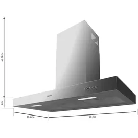 Cecotec Bolero Flux TM Dunstabzugshaube 90 cm Weiß