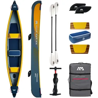 Campsup Aqua Marina kajak aufblasbar | Inflatable 3 Personen Kayak Tomahawk AIR-C 2024 + 2 x KP-1 | 478x88 cm | Technologie: Drop Stitch