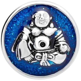 Button blaue Emaille Buddha