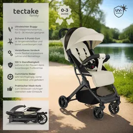 Tectake Buggy-Kinderwagen Grau/Beige
