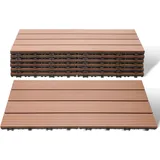 Tolletour 30 X 60cm Braun Terrassenfliesen 30 Stück Klickfliesen In Holzoptik, Wpc Fliese