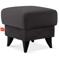 KONSIMO® Fußhocker Sitzhocker mit Stauraum GUSTAVO, hergestellt in der EU, handgefertigt, eleganten Nähten, Polsterhocker, Elegant grau