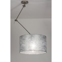 Pendelleuchte Laendlich Modern Stoff Silber Rund