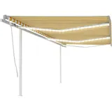 vidaXL Einziehbar LED Gelenkarmmarkise 600 x 350 cm gelb/weiß 3070083