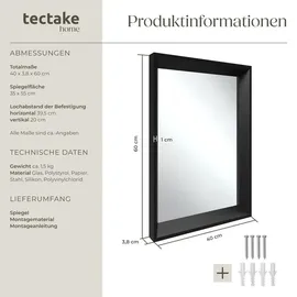 Tectake tectake® Rechteckiger Wandspiegel