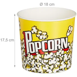 Relaxdays Popcorneimer gelb 2,8 l, 6 St.