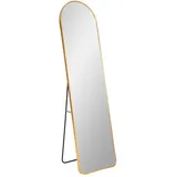 Moderner Standspiegel BARCA gold ca. 150x40cm Aluminium Ankleidespiegel