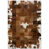 Vip Leather NEU KUHFELL Patchwork Teppich Cod 8868HRD (120 cm x 180 cm)