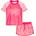Badeanzug UV-Schutz Tupfen rosa 134/140