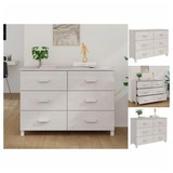 vidaXL Sideboard HAMAR Weiß 113x40x80 cm Massivholz Kiefer