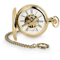 Hermann Jäckle Taschenuhr Bayreuth vergoldet II, Skelett, Handaufzug, mit Kette und Reiseetui, (mit Kette und Reiseetui), – Elegante Herrenuhr im klassischen Design