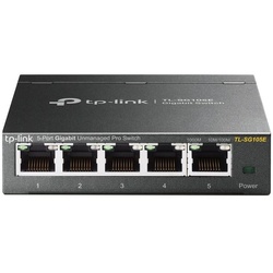 TP-Link TL-SG105E 5-Port Gigabit Easy Switch schwarz Netzwerk-Switch (Smart Managed Netzwerk Switch Metallgehäuse) schwarz