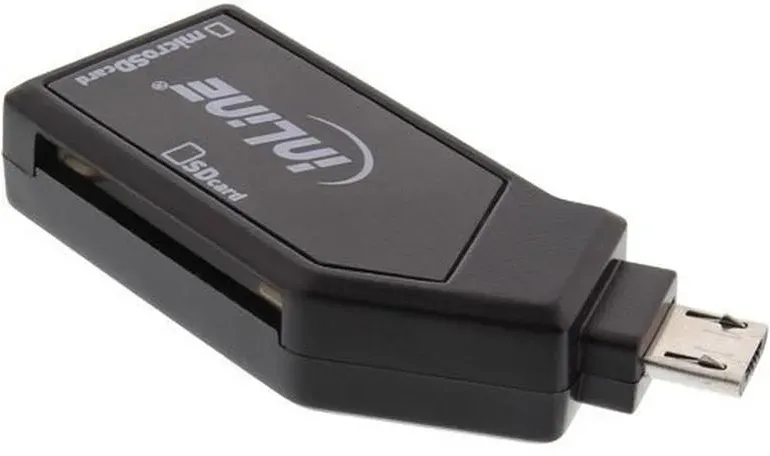 INLINE OTG Mobile Card Reader, USB 2,0, für SD und microSD, für Android Smartphone und Tablet