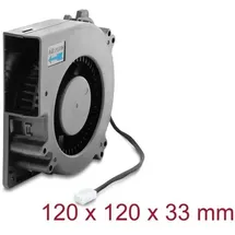 DeLock Radiallüfter / Lüftergebläse 12 V DC 120 x 120 x 33 mm mit 3-Pin Lüfteranschluss, schwarz