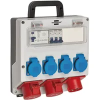 Brennenstuhl Wand-Baustromverteiler CEE IP 44 16 A Lichtgrau mit FI-Schalter