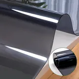 Transparente Tischdecken Tischfolie,Einseitig Schwarz Matt Tabelle Beschützer,Fleckschutz ​Wasserdicht Tischschutzfolie,Keine Blasen,2mm Dicke Tischschutz,Bodenschutzmatte Transparent,Größe wählbar