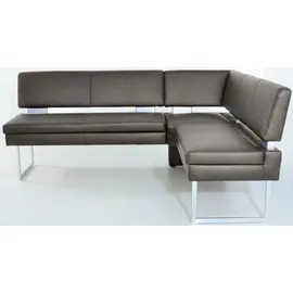 K+W Komfort & Wohnen Eckbank K+W KOMFORT & WOHNEN, grau (schwarzgrau 80), B:199cm H:89cm T:158cm, Sitzbänke, Eckbank, langer Schenkel links oder rechts, mit dekorativen Distanzhalter