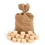 Floranica Holzbriketts 100% Gepresste Rundholzbriketts 12,5kg im Jutesack Brikett Ideal für Kamin Ofen Raketenofen Grill Umweltfreundlich Hohe Brennwert Raucharm
