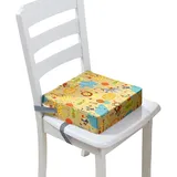 Chickwin Sitzerhöhung Stühl Kind ab 4-12 Jahre, Sitzerhöhung Stühle Kind für den Tisch Waschbar Rutschfester Sitzkissen Stuhlerhöhung mit 2 Sicherheits Schnalle (Elefant,32 * 32 * 8cm)