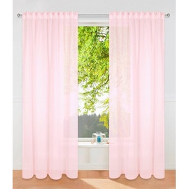 my home Gardine Dolly, my home, Multifunktionsband (1 St), transparent, Polyester, transparent, glatt, gewebt rosa 140 cm x 245 cm